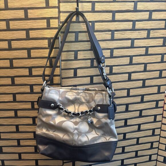 Coach Tan Signature Shoulder Bag - Picture 1 of 10